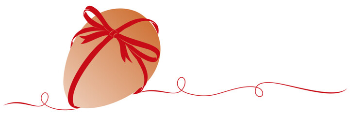 easter egg and red ribbon