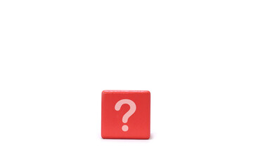 symbol question on wooden isolated on a white background