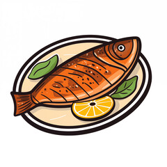 grilled fish with lemon