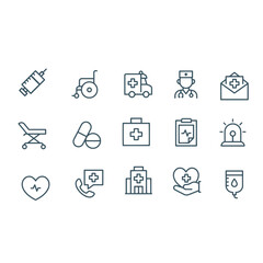 Medical and Healthcare icons vector