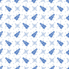 Seamless christmas pattern. New year background. Doodle illustration with christmas icons