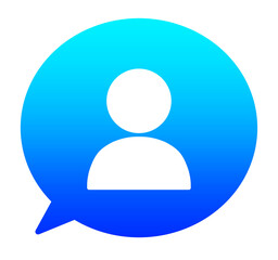 青いグラデーションのユーザーアイコンと吹き出し