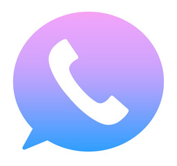 青紫色のグラデーション｜電話マークと吹き出し