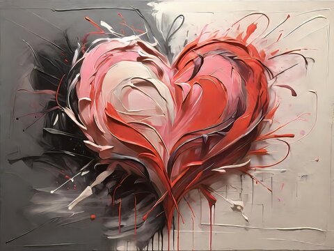 Un coraz&oacute;n abstracto, creado con audaces trazos de tiza, que evoca una sensaci&oacute;n de pasi&oacute;n y emoci&oacute;n