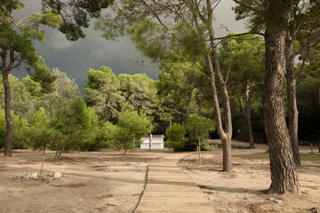 Stunning views of cliffs, mountains, beach and sea from Mallorca island in Spain
