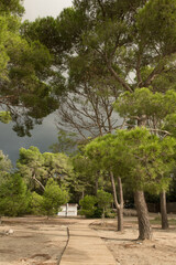 Stunning views of cliffs, mountains, beach and sea from Mallorca island in Spain