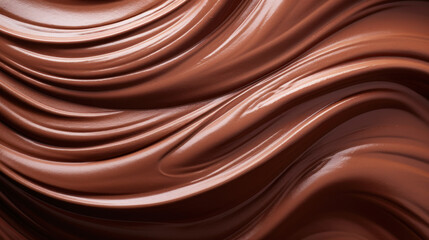 Dynamic milk chocolate floating liquid waves. Wallpaper background texture. Viscous thick and creamy.