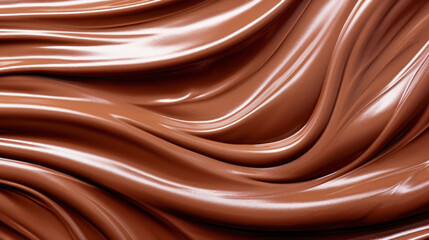 Dynamic milk chocolate floating liquid waves. Wallpaper background texture. Viscous thick and creamy.