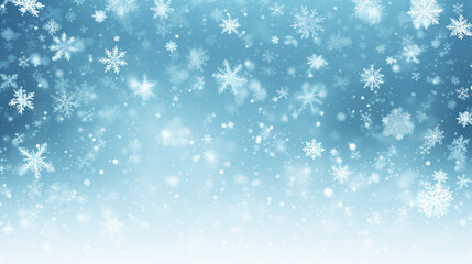 Naklejka na ściany i meble Magical Snowstorm: Winter Wonderland Snowflakes Background