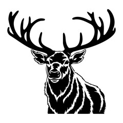 Christmas reindeer silhouette,  Deer animal shape icons vector illustration, Generative AI.