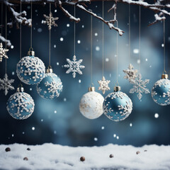 Christmas, happy new year and winter holidays ornaments.