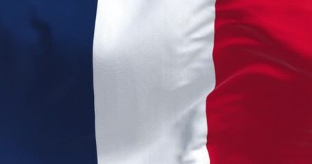 Close-up of national flag of France waving