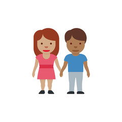 Woman and Man Holding Hands: Medium-Skin Tone, Medium-Dark Skin Tone