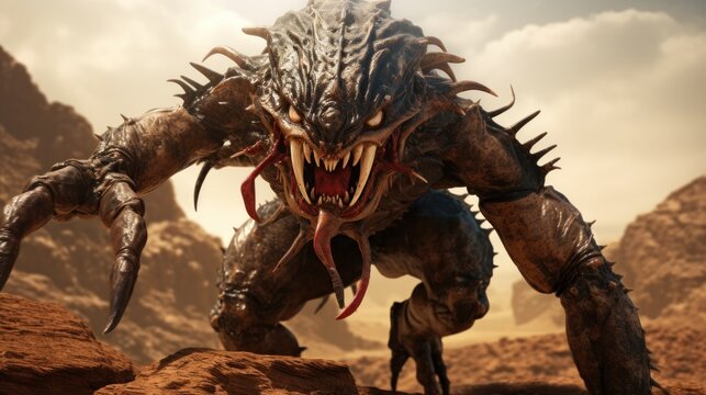 angry scorpion monster background wallpaper ai generated image