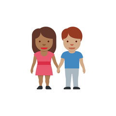 Woman and Man Holding Hands: Medium-Dark Skin Tone, Medium Skin Tone