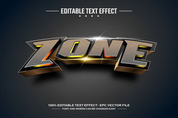 Zone 3D editable text effect template