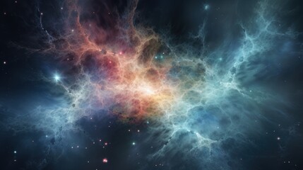 Illustrate the particle nebula where technology clouds give rise to new ideas and opportunities - obrazy, fototapety, plakaty