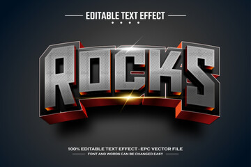 Rocks 3D editable text effect template