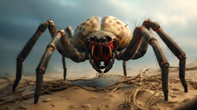 angry spider monster background wallpaper ai generated image