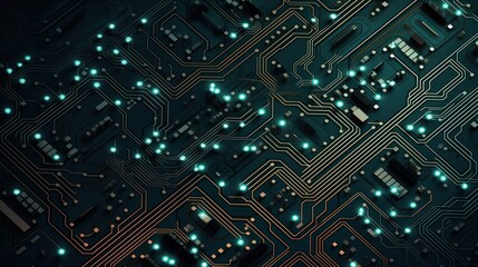 Obraz premium electronic board circuit background wallpaper ai generated image