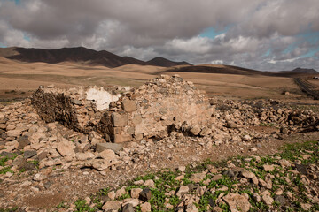 Epic landscape from Fuerteventura volcanic island in Spain
