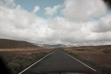 Epic landscape from Fuerteventura volcanic island in Spain
