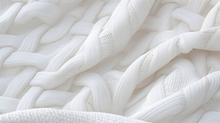 White knitted sweater, blanket, macro photography, - obrazy, fototapety, plakaty