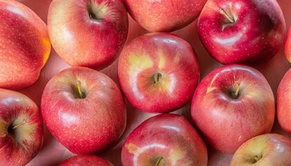 Fototapeta na wymiar たくさんの真っ赤で美しいリンゴの背景