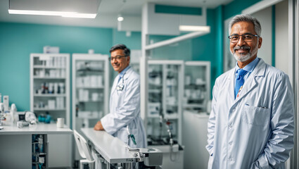 Portrait of an adult male doctor in a hospital