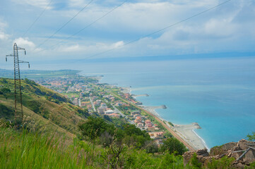 Panoramic view of the village of Amantea