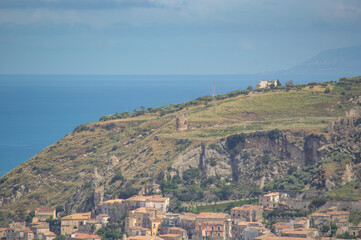 Fototapeta na wymiar Panoramic view of the village of Amantea