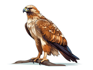 Obraz premium A majestic hawk looking around with fierce look.