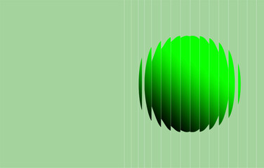 Fractal glass effect. Green circle on green background. Vector
