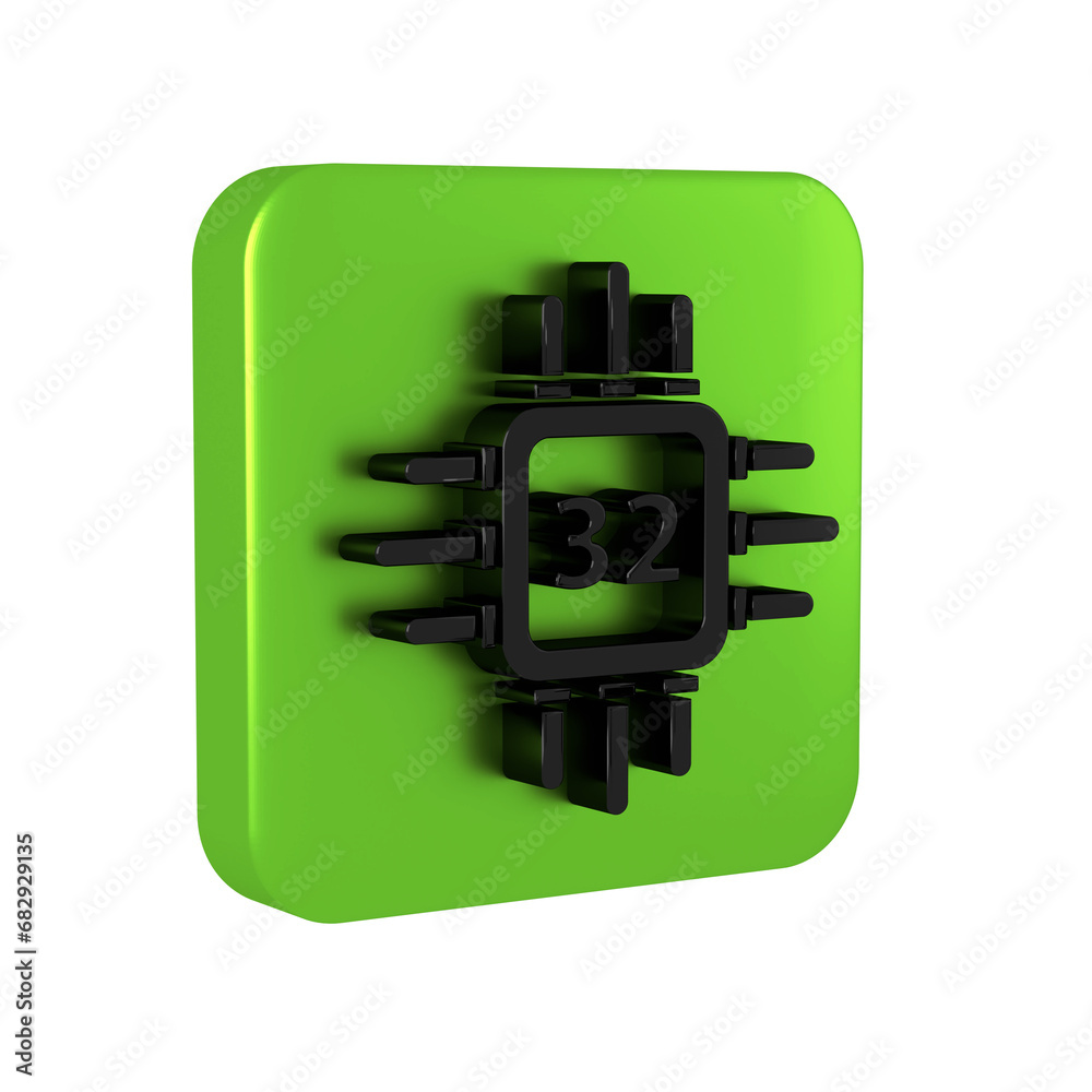 Aufkleber black computer processor with microcircuits cpu icon isolated on transparent background. chip or cpu