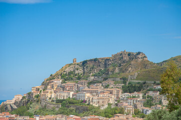 Panoramic view of the village of Amantea