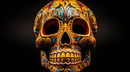 Accessory in the form of a coloring human skull. Halloween or day of the dead concept.