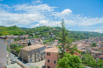 Fototapeta na wymiar Panoramic view of the village of Amantea