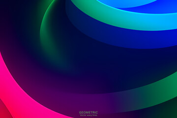 Dark Green Wave Background, Abstract geometric background with liquid shapes. Vector illustration.