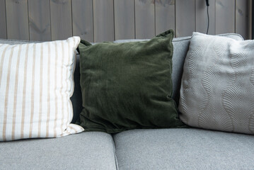 pillows on a sofa