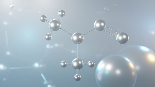 n-nitrosodimethylamine molecular structure, 3d model molecule, dimethylnitrosamine, structural chemical formula view from a microscope