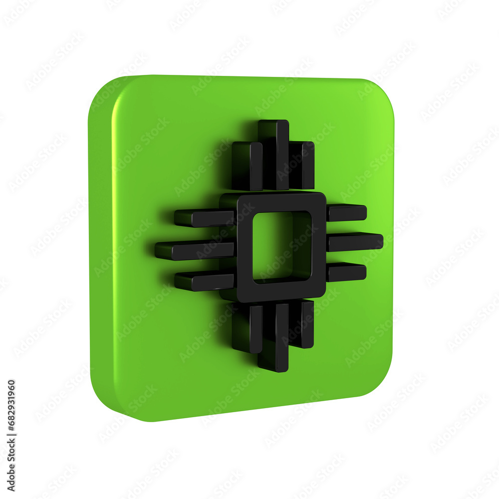 Aufkleber black computer processor with microcircuits cpu icon isolated on transparent background. chip or cpu