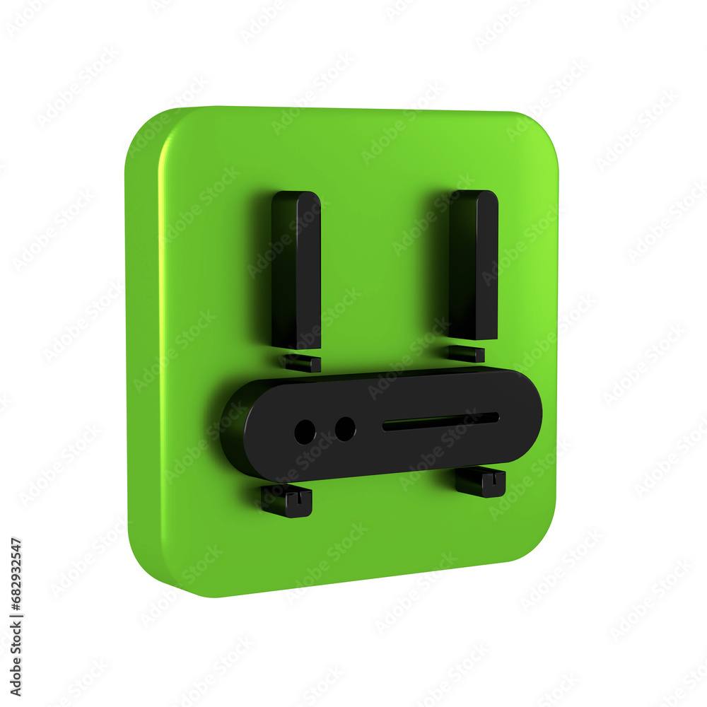 Poster black router and wi-fi signal icon isolated on transparent background. wireless ethernet modem route