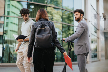 Successful Business Team Discussing Strategies for Urban Expansion in the City Area