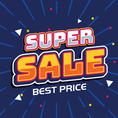 vector super sale banner editable text