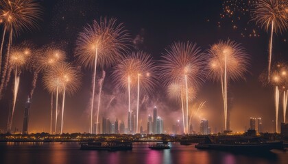 Fototapeta premium irework in dubai, uni emirate arab