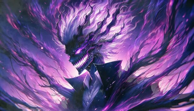 Demon in Purple Flames