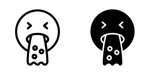 Vomiting emoji Icon. symbol for mobile concept and web design. vector illustration - obrazy, fototapety, plakaty