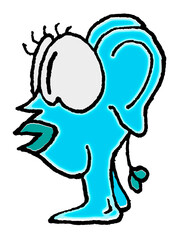 Funny humanoid creature illustration