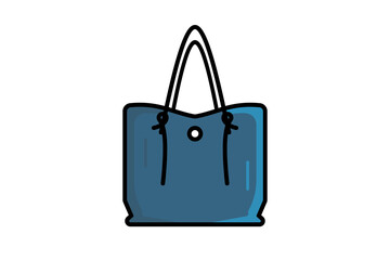 Modern Simple Blue Woman Purse vector illustration. Beauty fashion objects icon concept. Girls fashion handbag vector design.