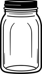 Empty Container Mason Jar Icon in Hand-drawn Style